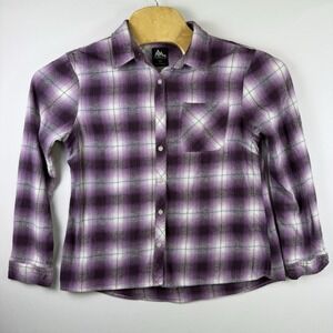 Women's Mountain Club Purple Plaid Button-Up Flannel Grunge Gorpcore Shirt XL